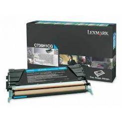 Lexmark C736H1CG Cyan High Yield Original Toner Cartridge (10000 Pages) for Lexmark C736n, C736dn, C736dtn, X736de,X738de, X738dte